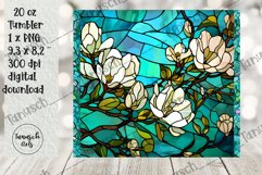 stained glass magnolia sublimation 20oz tumbler Product Image 3