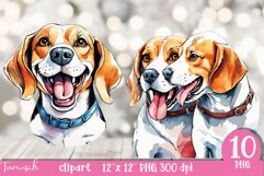 watercolor beagle sublimation clipart PNG Product Image 4