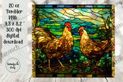 stained glass chicken sublimation 20oz tumbler farm design Product Image 3