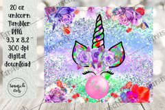Glitter unicorn bubble gum 20oz Tumbler Sublimation Product Image 3
