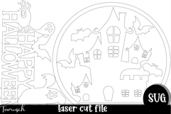 Halloween front Door porch sign witch laser cut SVG Product Image 6