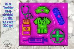 3d inflated nurse tumbler sublimation , 3d puff wrap PNG Product Image 3