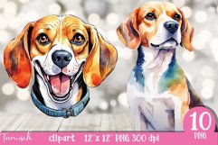 watercolor beagle sublimation clipart PNG Product Image 5