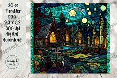 stained glass halloween sublimation 20oz tumbler design Product Image 3