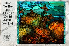 stained glass pumpkin sublimation 20oz tumbler FALL Product Image 3