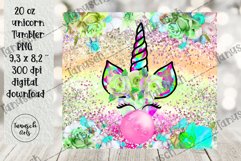 Glitter unicorn bubble gum 20oz Tumbler Sublimation Product Image 3