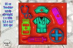 3d inflated nurse tumbler sublimation , 3d puff wrap PNG Product Image 3