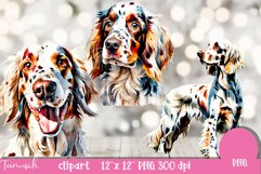 watercolor English Setter clipart Dog sublimation PNG Product Image 5