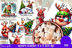 funny christmas funny SQUARE COASTER BUNDLE Product Image 5