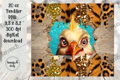 20 oz Tumbler peeking Chicken through wall hole Sublimation Product Image 3