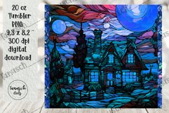 stained glass halloween sublimation 20oz tumbler design Product Image 2