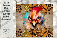 20 oz Tumbler peeking Chicken through wall hole Sublimation Product Image 3