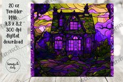 stained glass halloween sublimation 20oz tumbler design Product Image 2