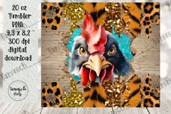 20 oz Tumbler peeking Chicken through wall hole Sublimation Product Image 3