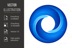 A circular logo in the shape of a spiral, Product Image 1