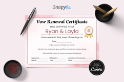 Printable Vow Renewal Certificate Canva Template Product Image 8