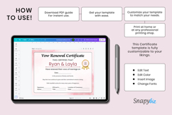 Printable Vow Renewal Certificate Canva Template Product Image 3