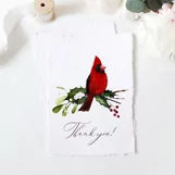 Watercolor Christmas clipart with cardinal birds Product Image 6