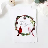 Watercolor Christmas wreath clipart with cardinal birds Product Image 10