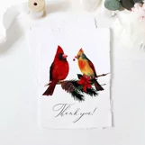 Watercolor Christmas clipart with cardinal birds. Product Image 6