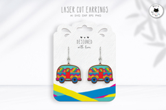 Retro Van Earrings SVG | Summer Laser Cut Earrings Product Image 1