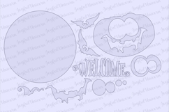 Spooky Pumpkin Welcome Sign SVG | Hallowen Pumpkin Sign SVG Product Image 2