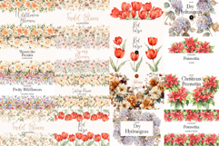 Big Watercolor Flowers Bundle 300 Floral Bouquets, Borders Product Image 5
