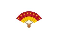 Hand fan icon, flat style Product Image 1