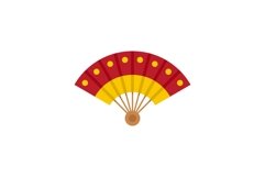 Hand fan icon, flat style Product Image 1