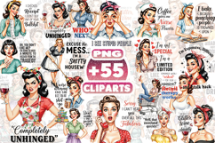 Funny Vintage Sarcastic Retro Housewife Sublimation PNG Product Image 1