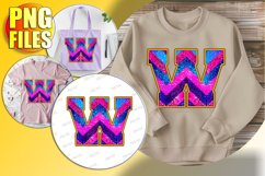 W Doodle Letter Style Glyph Cheerful Christmas Vibes! Product Image 1