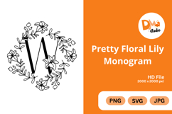 Pretty Floral Lily Monogram Product Image 1