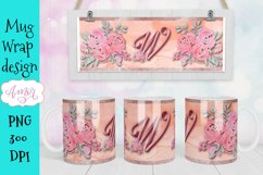 W monogram Mug sublimation design, initial mug PNG Product Image 1