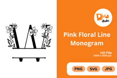 Pink Floral Line Monogram Product Image 1