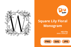 Square Lily Floral Monogram Product Image 1
