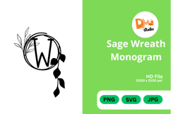 Sage Wreath Monogram Product Image 1
