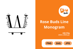 Rose Buds Line Monogram Product Image 1