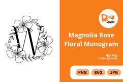 Magnolia Rose Floral Monogram Product Image 1