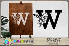 Floral letter W svg cut file / Botanical alphabet SVG Product Image 2