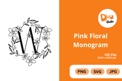 Pink Floral Monogram Product Image 1