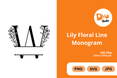 Lily Floral Line Monogram Product Image 1