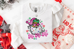 Ho Ho Ho Glitter Santa Christmas Shirt Design Product Image 2