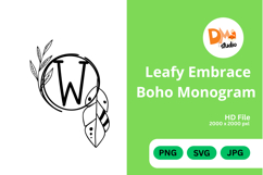 Leafy Embrace Boho Monogram Product Image 1