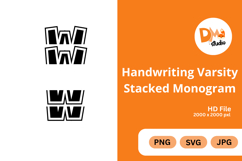 Handwriting Varsity Stacked Monogram Product Image 1