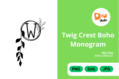 Twig Crest Boho Monogram Product Image 1