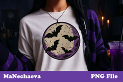 Halloween Bats Clipart | Full Moon Night Sublimation Product Image 1