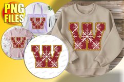 W Doodle Letter Style Print Whimsical Christmas Design! Product Image 1