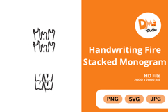 Handwriting Fire Stacked Monogram Product Image 1