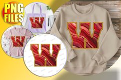W Doodle Letter Valentine Bright Playful Design! Product Image 1