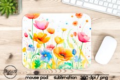 Watercolor flowers mouse pad sublimation png Product Image 1